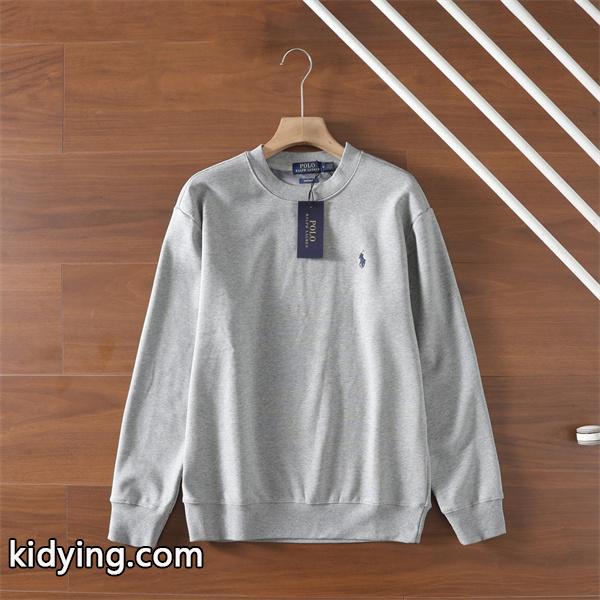 ブラック × ネイビー × グレー 円领 スウェット ポロラルフローレン POLO RALPH LAUREN 偽物 秋冬日常 シンプル ユニセックス-3