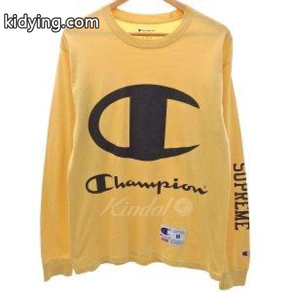 SUPREME×Champion ロゴプリントロングTシャツ 長袖Tシャツ イエロー サイズ:M (フレスポ東大阪店) 180728 :575817011196:カインドオル - 通販ショッピング-0