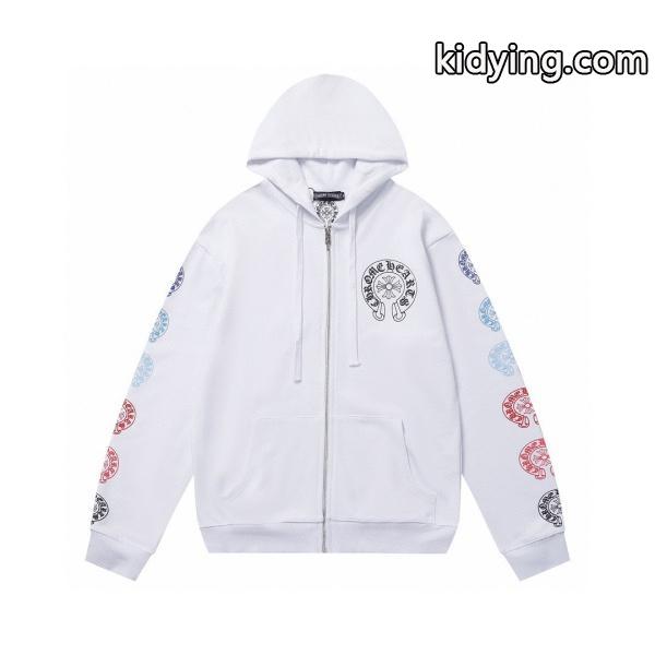 CHROME HEARTS スーパーコピー ジップパーカー 洗練 鮮麗 カラフルスリーブ ホースシュー  クロムハーツ-0