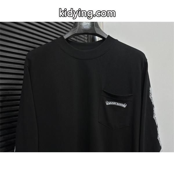 クロムハーツ コピー クラシックエレメント ブラック長袖Tシャツ バッククロスデザイン CHROME HEARTS-2