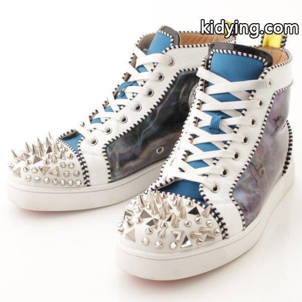 【クリスチャン ルブタン】Christian Louboutin　18SS メンズ Lou Pik Pik スパイク パテント ハイカットスニーカー 41 【中古】【正規品保証】42974 :42974:wwwretrojp - 通販ショッピング-0