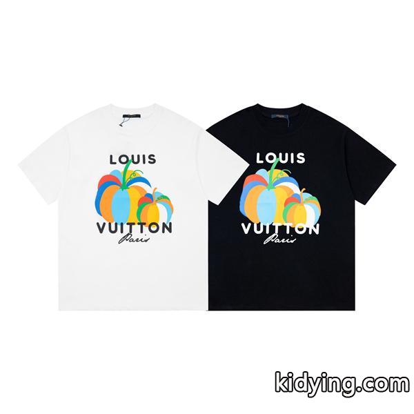 大特価完売品!LOUIS VUITTONルイヴィトン激安メンズトップス半袖クルーネックTシャツブラック、ホワイト2色-0