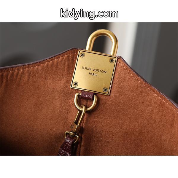 ワインレッド 2 ウェイ仕様 ハンドル付き ルイヴィトン コピー バケットバッグ Louis Vuitton 冬の華やぎ-2