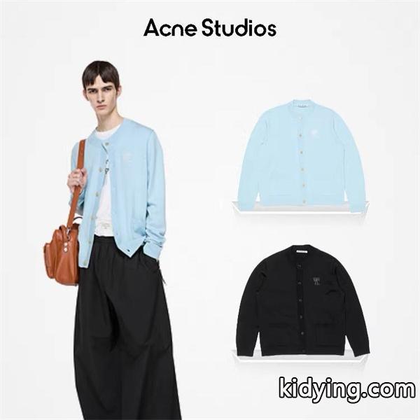 ライトブルー × ブラック カーディガン ストゥディオズ Acne Studios コピー 秋冬清潔感のある 人気-0