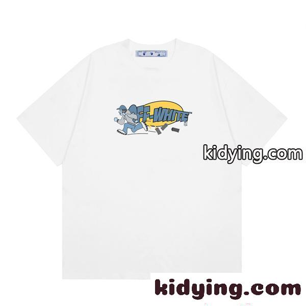 Off-White オフホワイト コピー 半袖Tシャツ プリント ビッグシルエット ストリート夏トップス-3