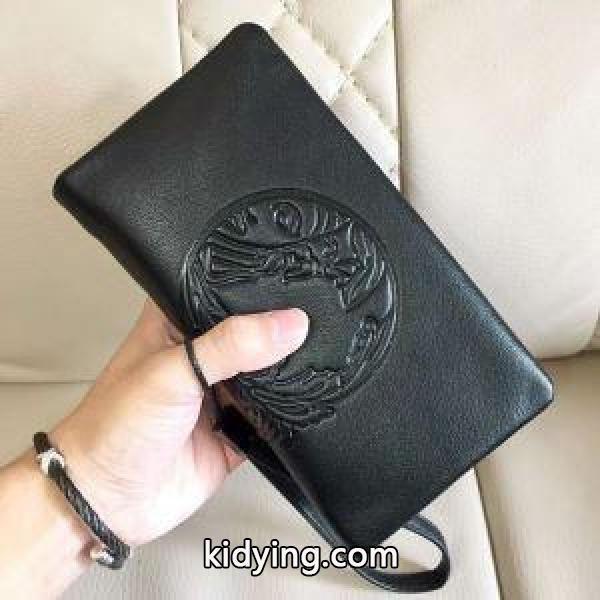 ヴェルサーチ コピー メンズ ジップ長財布 セレブにも絶対に欲するコレクション！入手困難！ VERSACE ロゴエンボス加工 日常-0