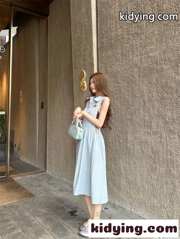 2026新作 ノースリーブシャツワンピース ギャザーデザイン MIUMIU ミュウミュウ コピー ワンピース 上品フェミニン ナチュラルガーリー-9