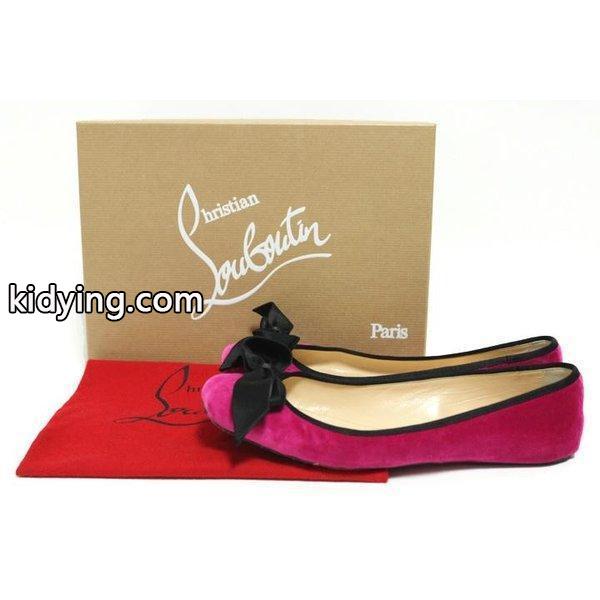 Christian Louboutin クリスチャン ルブタン ベルベット サテン リボン フラットシューズ バレエシューズ ピンク ブラック レディース 靴 シューズ :loub041:Bran Heart - 通販ショッピング-0