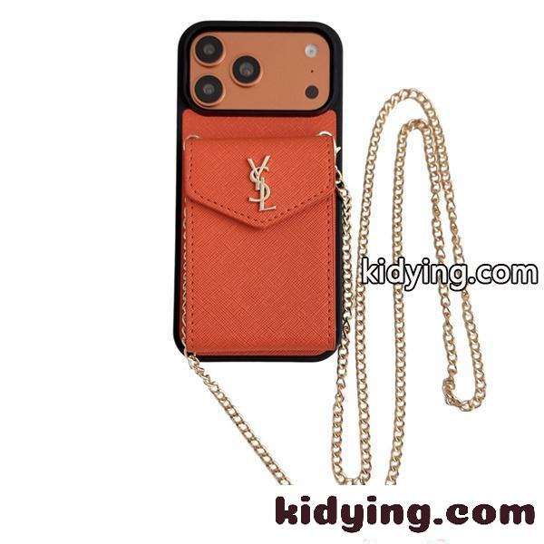 サンローラン コピー スマホケース チェーン付き カード収納 YSL ショルダータイプ おしゃれ 高級感c-2
