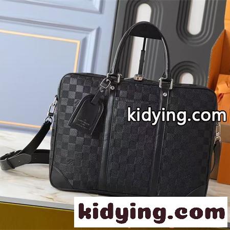ルイヴィトン コピー シック 格子柄 LOUIS VUITTON スクエア型 メンズ向け ビジネスバッグ PC収納 通勤対応-0