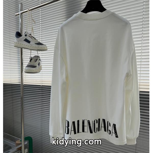oversizeバレンシアガ長袖tシャツコピー2026最新BALENCIAGA ロングtユニセックスおしゃれ-0