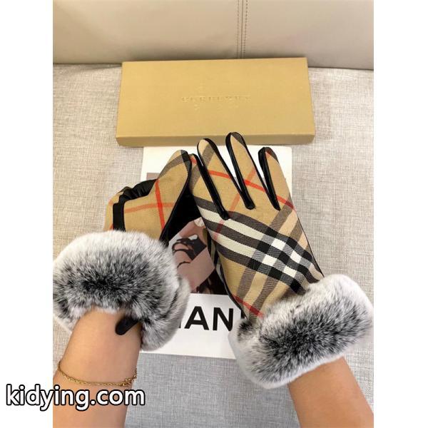 高級志向 保温効果 ベージュ チェック BURBERRY バーバリー コピー グローブ 冬外出向け-8