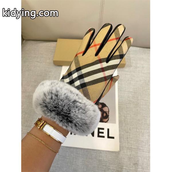 高級志向 保温効果 ベージュ チェック BURBERRY バーバリー コピー グローブ 冬外出向け-4