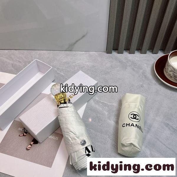 2026新作 CHANEL 激安 シャネル 折りたたみ傘 晴雨兼用 五つ折り UVカット99% 軽量 クリスタルハンドル ギフトBOX付き-8