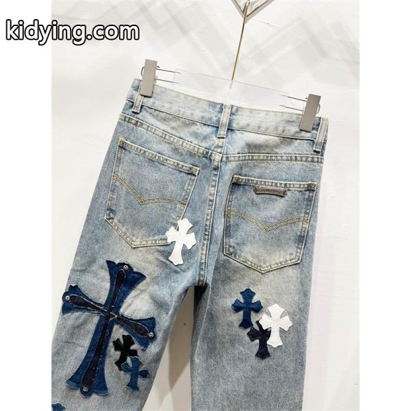 存在感 クロムハーツ Chrome Hearts コピー 異素材ミックス トレンド対応 デニムパンツ-3