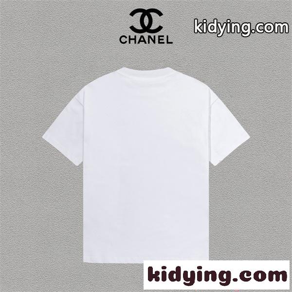 CHANEL 半袖Tシャツ プリント シャネル スーパーコピー モード系 洗練デザイン カジュアル 上品 人気-2