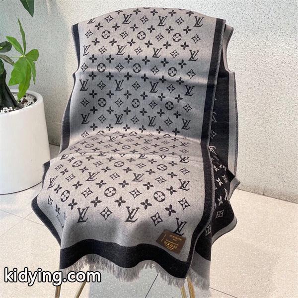 Louis Vuitton ルイ・ヴィトン 限定リバーシブル カシミヤシルクマフラー 48×200cm-5