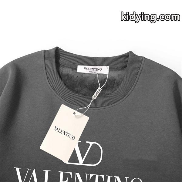 Valentino 偽物 2025秋冬コーデ  注目ブラック × グレー 2 色 V ロゴ 円领 スウェット ヴァレンティーノ-2
