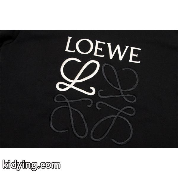 ロエベ LOEWE スーパーコピー パーカー ブラックロゴ刺繍デザイン 上品カジュアルスタイル-1