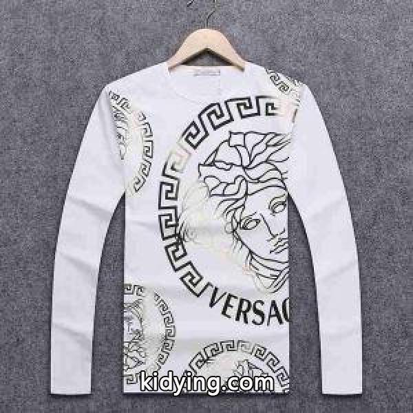 ストリートファッションヴェルサーチメンズ 長袖ＴシャツVERSACEプリントカットソーインナー-2