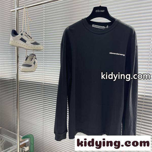 アレキサンダーワン コピー 長袖Tシャツ 無地 シンプル クルーネック Alexander wang ゆったり カジュアル万能-0