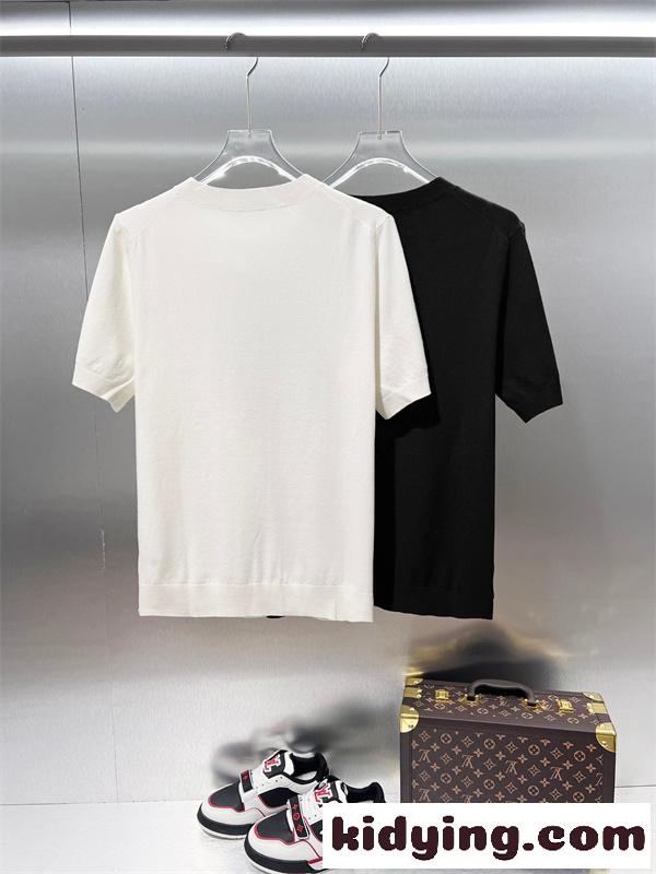 サマーニット風 ロゴワンポイント クルーネック きれいめカジュアル CELINE セリーヌ コピー 半袖Tシャツ-3