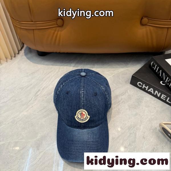 2026新作 MONCLER モンクレール デニムベースボールキャップ メンズ レディース ワンポイントロゴ 刺繍カジュアルキャップ ストリートスタイル-5