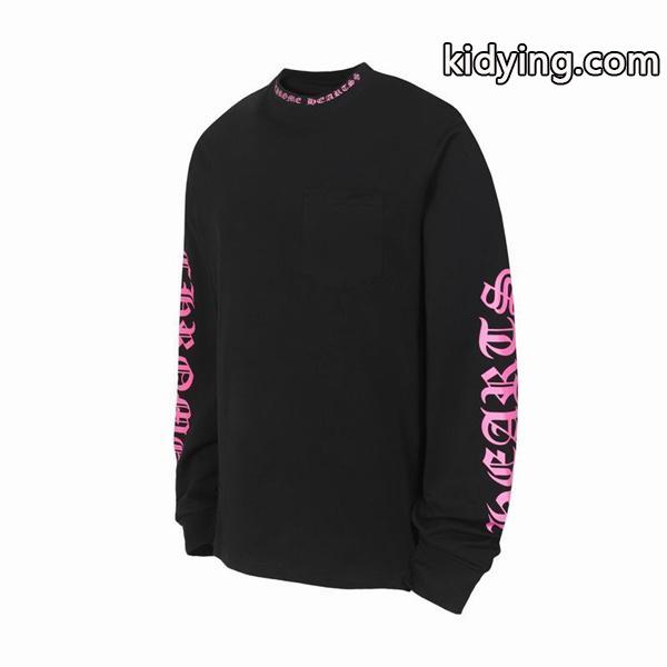 大注目❤CHROME HEARTS&ネックロゴ 長袖 Tシャツ ポケット付きクロムハーツロンTコピー-1