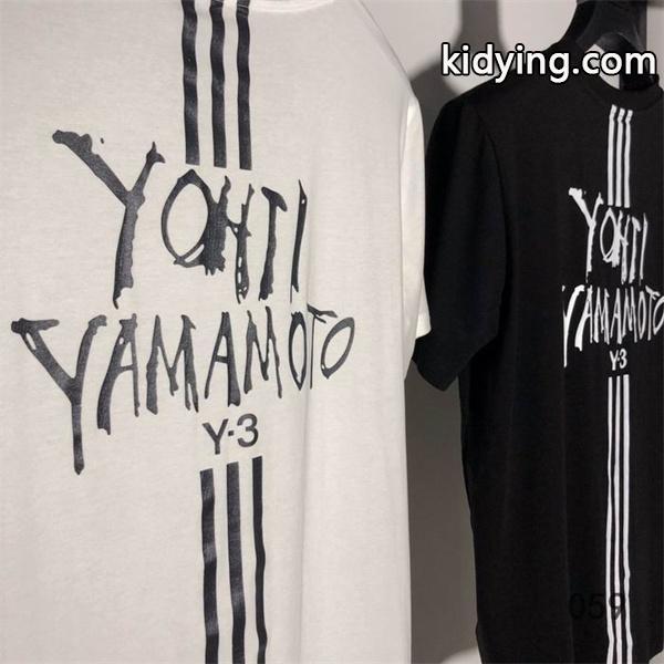 程良くゆるさのあるシルエットと柔らかなさらりとした素材感 Y-3 ロゴ コピー 山本耀司 半袖tシャツ-0