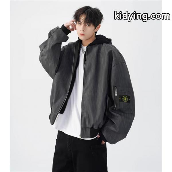 存在感抜群 ウォッシュ加工 ジップブルゾン ストリート STONE ISLAND ストーンアイランド コピー-3