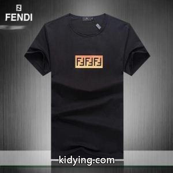 驚きの破格値品質保証男らしさロゴプリント夏物紳士FENDIフェンディ コピーTシャツトレーニングライフカジュアル-0