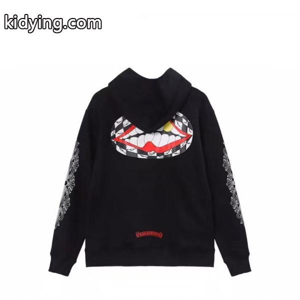 クロムハーツ コピー パーカー 大胆 スタイリッシュ レッドロゴ ブラック CHROME HEARTS-0