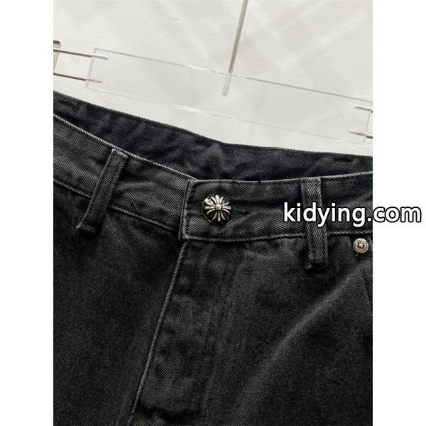 クロムハーツ Chrome Hearts コピー 重厚感 クロス刺繍 無骨シルエット デニムパンツ-5