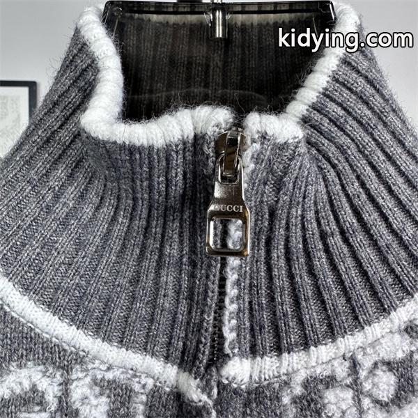 話題 新登場 GUCCI グッチ コピー ジップニット グレー プレミアム-5