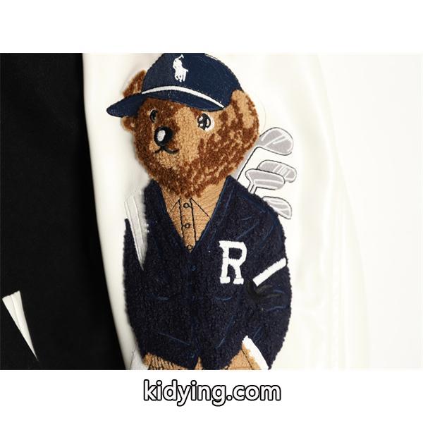 ブラック × ホワイト 刺繍 ベースボールジャケット ポロラルフローレン POLO RALPH LAUREN コピー 秋冬復古デザイン 高品質-7