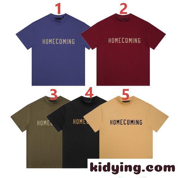 ESSENTIALS 半袖Tシャツ カーキ プリント エッセンシャルズ 偽物 シンプル カジュアル ストリート トレンド-0