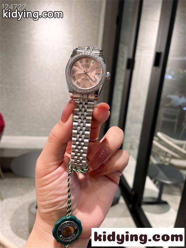 ロレックス コピー 31mm 腕時計 ROLEX レディース エレガント ダイヤ装飾 ピンク文字盤 高級感 防水仕様-3