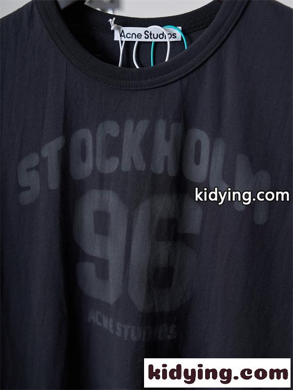 ヴィンテージロゴ スモーキーカラー ミニマルデザイン Acne Studios アクネストゥディオズ コピー クルーネックTシャツ 洗練ムード-5