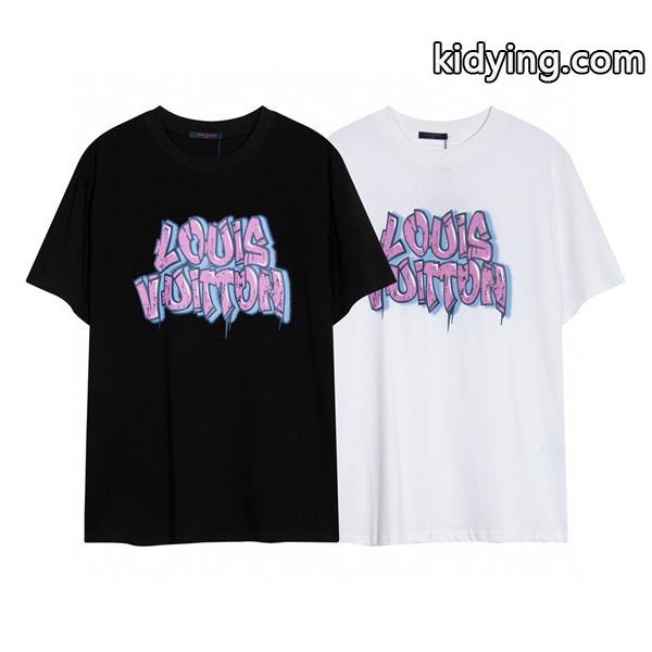 初秋の新品 激安 ルイヴィトlogoTシャツスーパーコピー 高級感が好評です 軽やかな素材感 三色可選-0