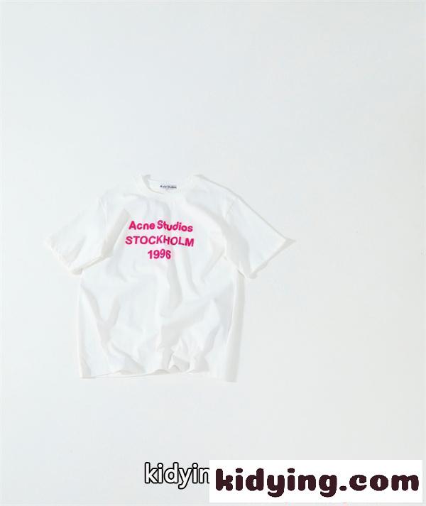 アクネストゥディオズ コピー プリントTシャツ Acne ブラック ホワイト 半袖 ストリート ペアコーデ-2