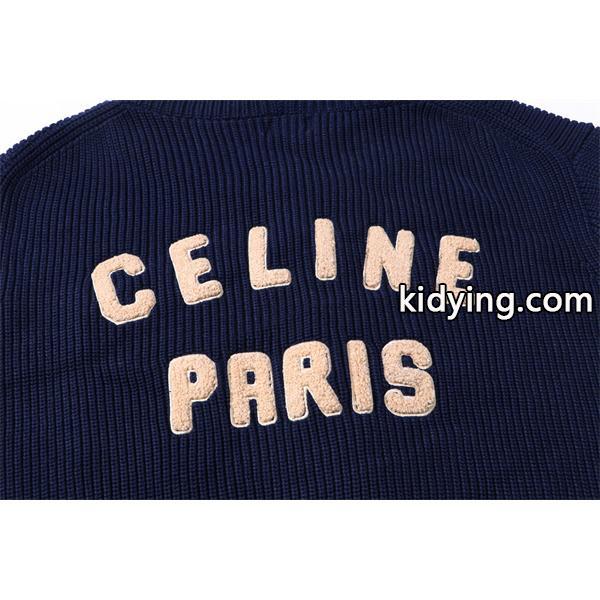 セリーヌ コピー 2025秋冬 CELINE ネイビー フーディー 保温 快適 着心地-6