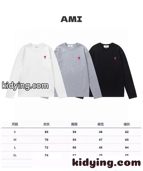 AMI PARIS アミ パリス コピー 2026新作 大人気 シンプル ミニロゴ 柔らか 快適 長袖Tシャツ-5