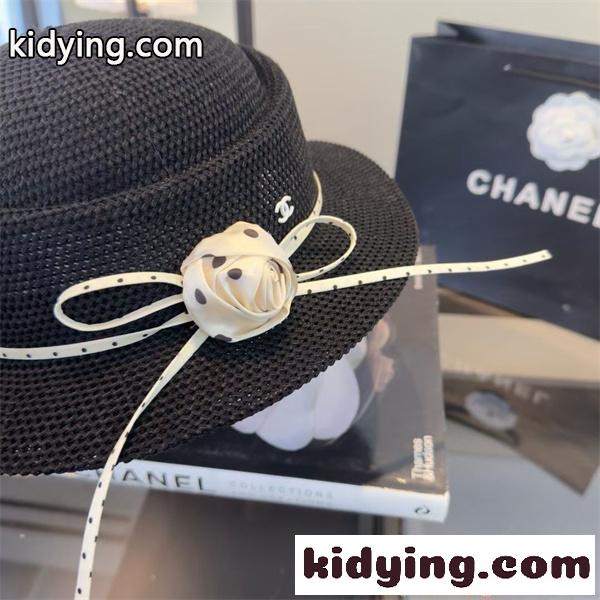 レディース ハット CHANEL 上品 エレガント 軽量 通気性 つば広 日よけ おしゃれ シャネル 偽物-8