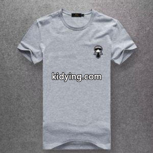 FENDI Karlito ブラックコットン 半袖Tシャツ ブラック/ホワイト41784151フェンディコピーおしゃれなアイテム10色展開-2