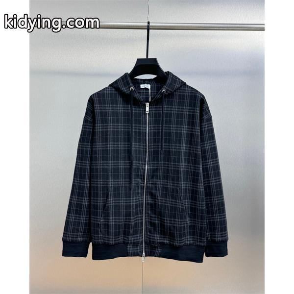 人気爆発！2025秋冬必須 ベージュ＆ブラック チェックジップパーカー バーバリー コピー BURBERRY-1