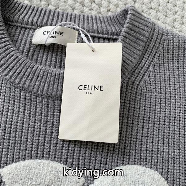CELINE セリーヌ 偽物 秋冬 ネイビー 人気拡大中 存在感抜群 ニットセーター-4