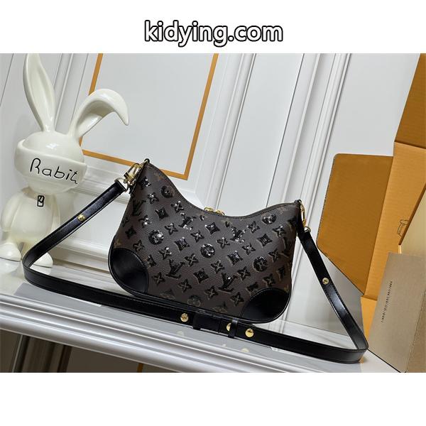 Louis Vuitton 2025秋冬 ブラウン グリッター チェーンアクセント ルイヴィトン 偽物 ショルダーバッグ-1