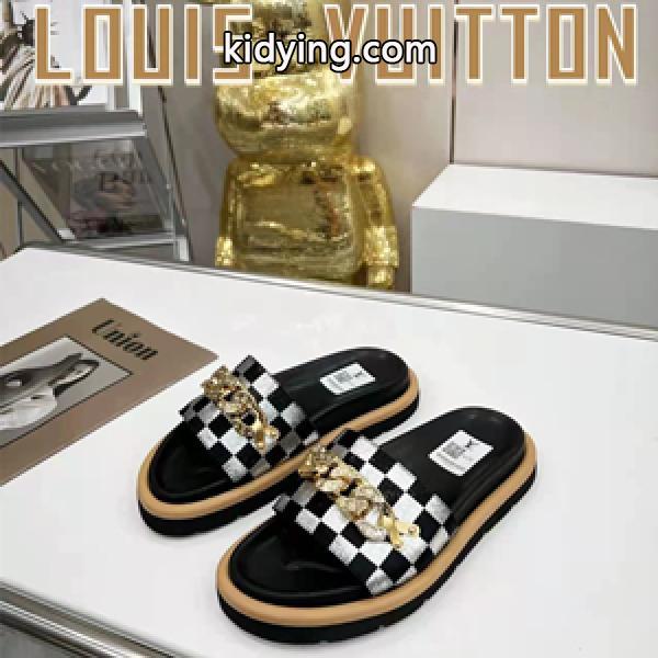 ファッション業界で注目LOUIS VUITTON ルイヴィトンスリッパスーパーコピー 新品 華々しいデザイン 男女兼用-0