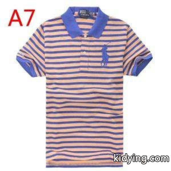 人気急上昇中Polo Ralph Laurenポロ ラルフローレン激安ストライプメンズビジネス用ポロトップスＴシャツ-7