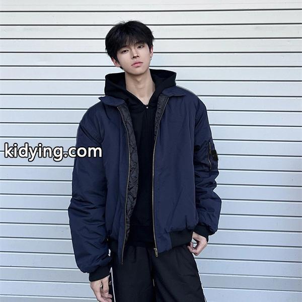 STONE ISLAND ストーンアイランド コピー ネイビー シルエット 着回し力抜群 中綿ジャケット-0
